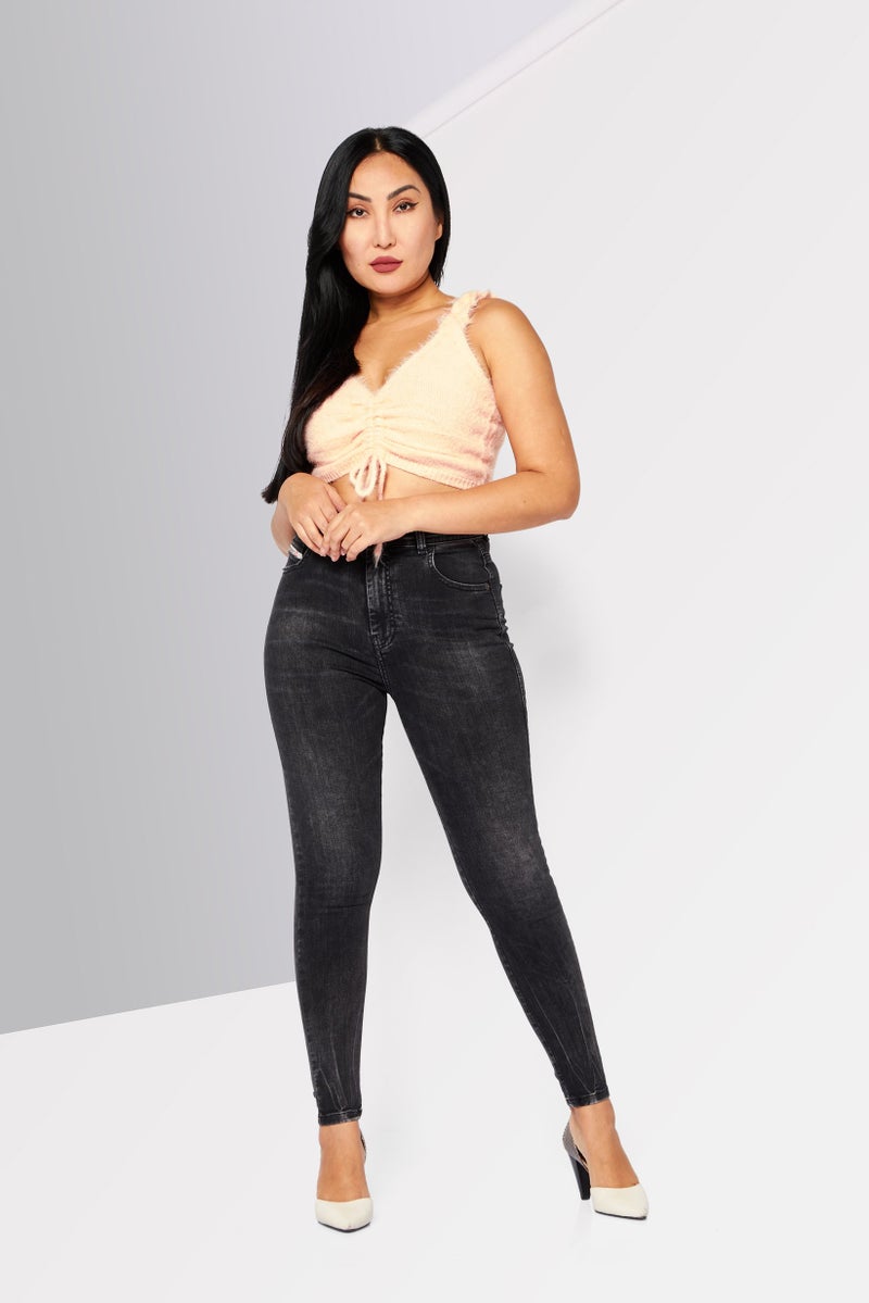 DIESEL جينز ضيق قابل للتمدد للنساء 1984 SLANDY، أسود - Image 2