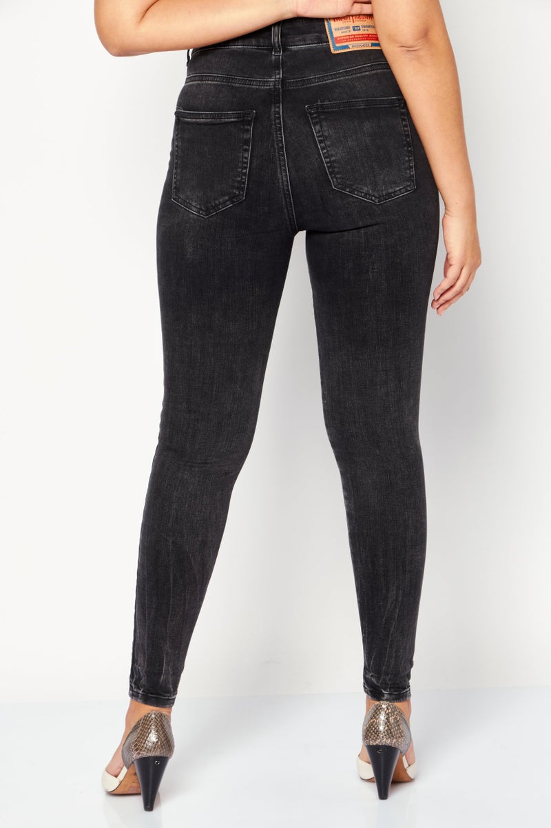 DIESEL جينز ضيق قابل للتمدد للنساء 1984 SLANDY، أسود - Image 4