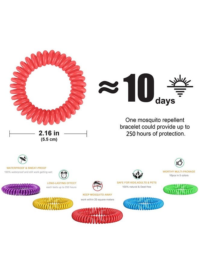 Muyixin Mosquito Repellent Bracelets Natural DEET-Free Waterproof Wristbands for Safe Outdoor Travel Protection up to 250 Hours for Adults and Kids (10 Pieces) - Image 4