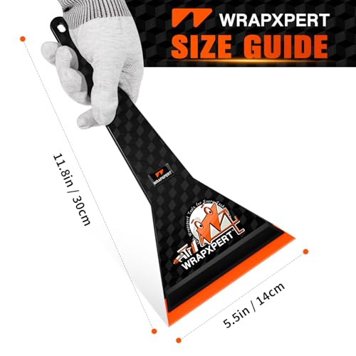 WRAPXPERT Window Tint Squeegee Car Front Window Tint Tools 11.8-inch Long Handle Rubber Scraper for Windshield/Rear Glass Deep Corner Reach Vehicle Tinting Kit - Image 2