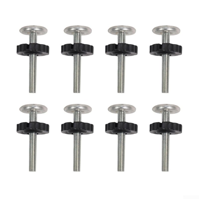 Black 8 Pcs Stainless Steel No Drill Safety Gate Extension Kit Adjusting Bolt Rods Non Slip Pads - Image 2