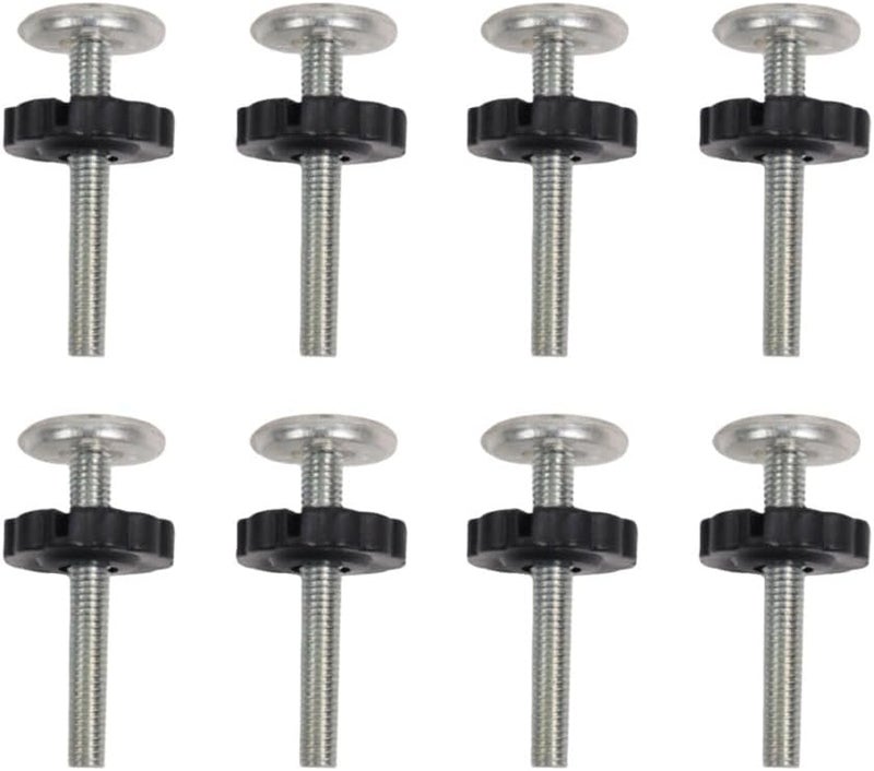 Black 8 Pcs Stainless Steel No Drill Safety Gate Extension Kit Adjusting Bolt Rods Non Slip Pads - Image 1