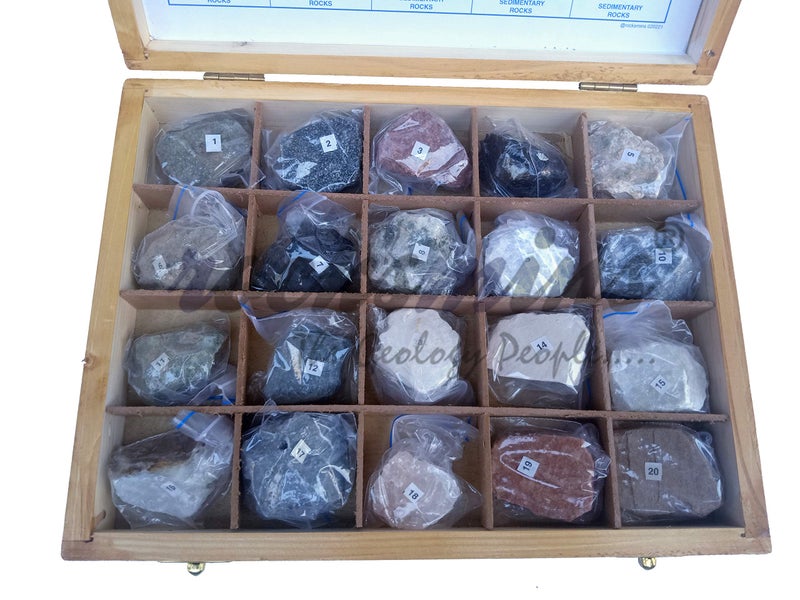 rocksmins Kid Collection of 20 Rocks in Wooden Box Ro20Wb with 20 Big Specimen Set of Rock Igneous Sedimentary Metamorphic Rock Mineral Collection Geology Kits Ideal for Study of Earth Stone - Image 5