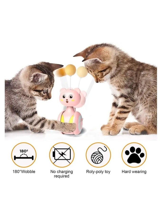 A.M Cat Feathers,Funny Cat Ball Toys Self-Happy Glasses with Feather - Interactive Feather Cat Toy Kitten Toys, Interactive Cat Toys for Cats, Sliding Tumbler - Image 5