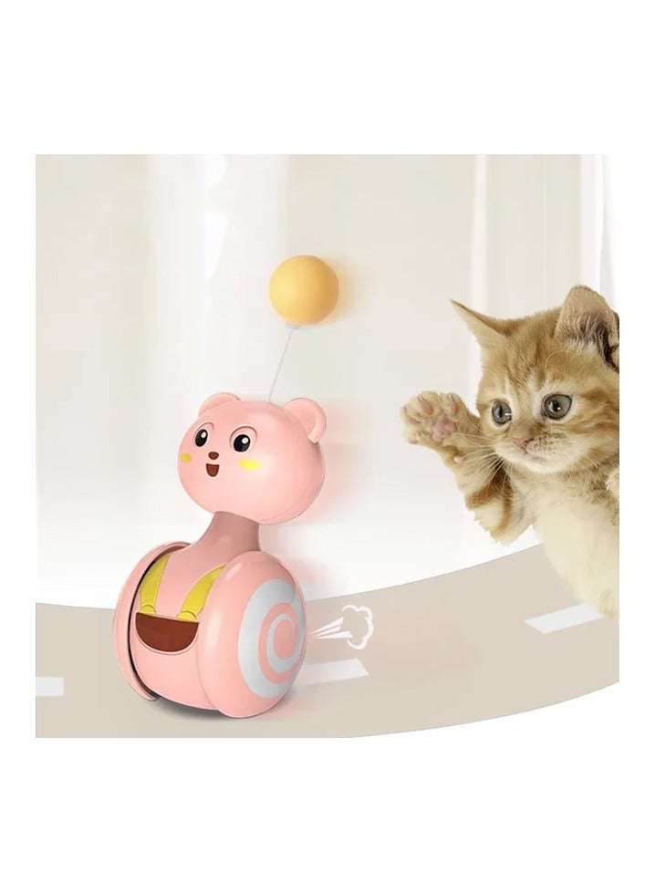 A.M Cat Feathers,Funny Cat Ball Toys Self-Happy Glasses with Feather - Interactive Feather Cat Toy Kitten Toys, Interactive Cat Toys for Cats, Sliding Tumbler - Image 1