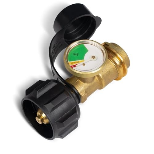 GASPRO Propane Tank Gauge, Propane Level Indicator for 5-20LB Tanks, Perfect for RV Camper, Propane Heater, Fire Pit, Gas Grill and More, QCC1/Type 1 Connection - Image 1