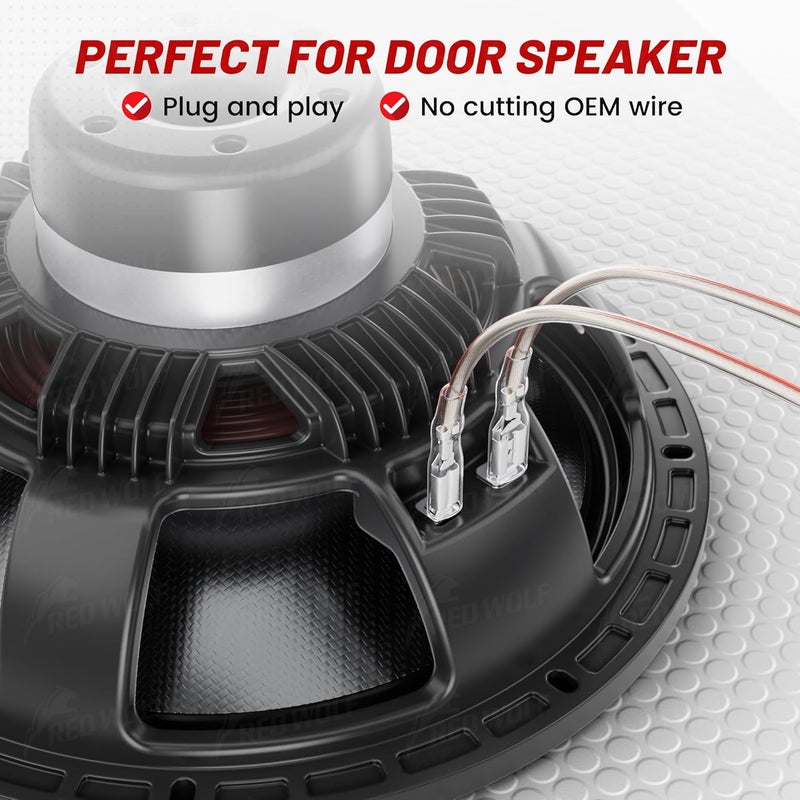 RED WOLF موصل محول سلك مكبر صوت باب السيارة متوافق مع نيسان سنترا التيمه روج 2004-2019، إنفينيتي 2006-2018 نموذج 4 قطع - Image 5