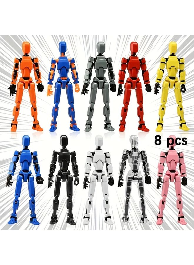 8 Random Colors Articulated Robot Figure Movable Joint Toy DIY Craft Kit Gift - Image 3