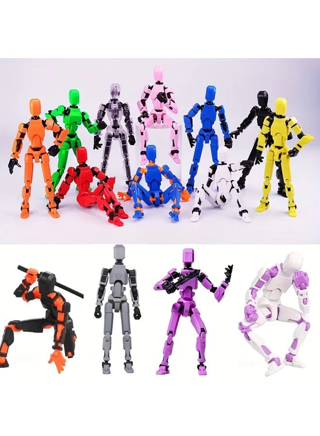 8 Random Colors Articulated Robot Figure Movable Joint Toy DIY Craft Kit Gift - Image 2
