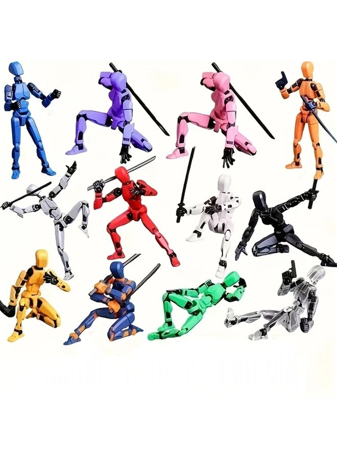 8 Random Colors Articulated Robot Figure Movable Joint Toy DIY Craft Kit Gift - Image 5