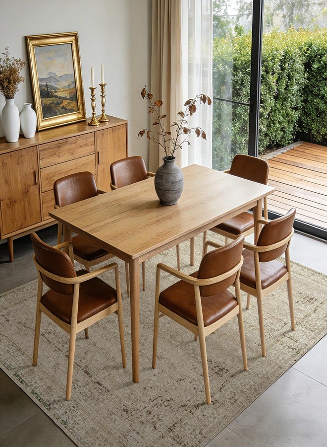 BILEEHOME Cream and Light Tan Rug for Bedroom Neutral Boho Farmhouse Floral Washable Soft Faux Wool No Slip Area Rugs for Living Room Home Office,5x8 - Image 2