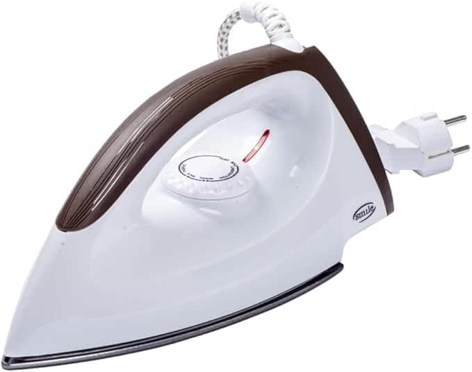 Dry Smile Iron, 1200 Watt, Variable Temperature Control, Easy Grip Handle, White