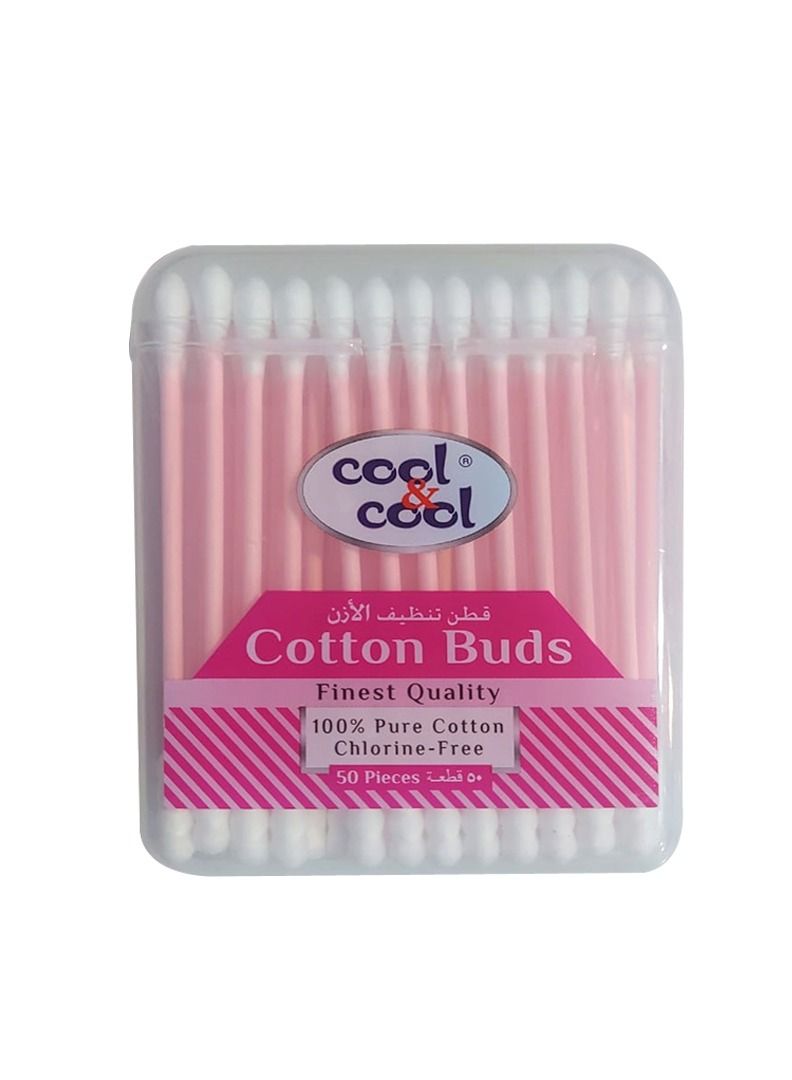 Cool & Cool Cool & Cool Organic Cotton Buds - Pink, 50's x 12 - Image 2