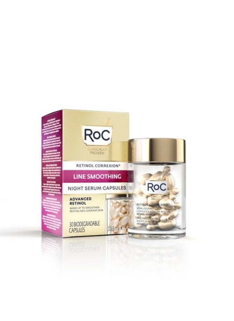 Roc Retinol Correxion Line Smoothing Night Serum 30 Caps