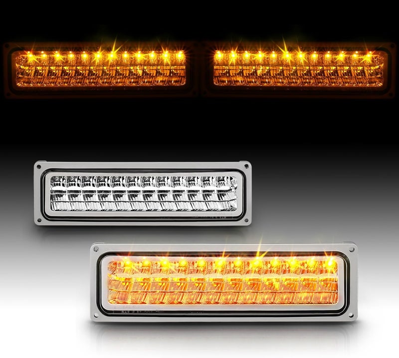 AmeriLite Chrome LED Parking Turn Signal Lights For Full Size/Blazer/Suburban : Sierra/Yukon - Passenger and Driver Side - Image 2