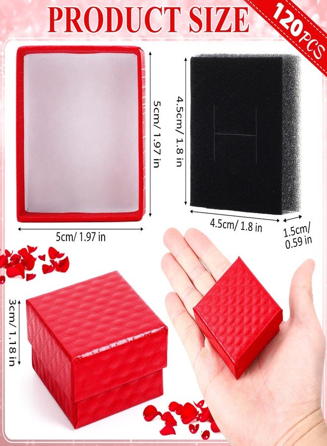 كينينج مجموعة كينينج من 120 علبة هدايا مجوهرات حمراء، مقاس 1.97 × 1.97 × 1.18 بوصة، علب هدايا صغيرة، علبة عرض مجوهرات للقلائد والخواتم والأقراط - Image 2