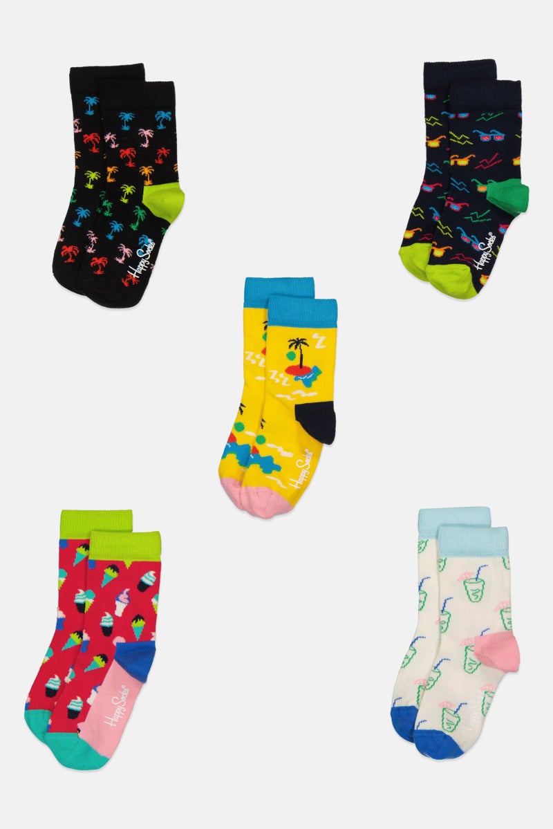 Happy Socks Toddlers Boy 5 Pairs Allover Print Tropical Socks, Multicolor - Image 3