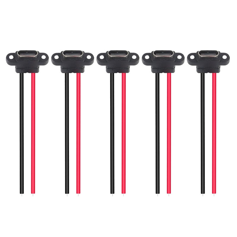 شوتاو 5 قطع موصل Type-C ثنائي السن SMD SMT مقبس أنثى USB C منفذ شحن بفتحة لولبية واجهة شحن كابل تمديد طاقة USB-C قابس إلى سنين للأعمال اليدوية - Image 1