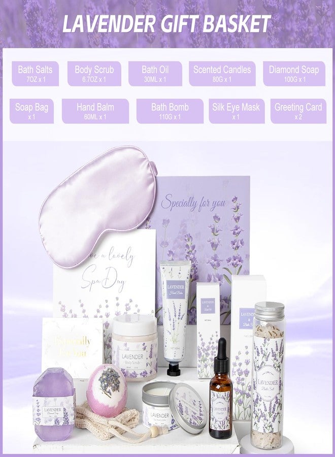 Frerdui Lavender Spa Gifts Set, 11 Pcs Bath Gift Set for Women, Relaxing Spa Gifts, Bath Spa Gift Basket for Women, Self Care Gifts, Care Package, Home Spa Products, Birthday Gifts for Women, Lavender Gifts - Image 2