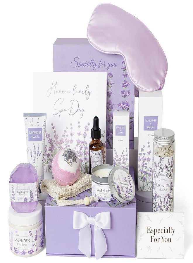 Frerdui Lavender Spa Gifts Set, 11 Pcs Bath Gift Set for Women, Relaxing Spa Gifts, Bath Spa Gift Basket for Women, Self Care Gifts, Care Package, Home Spa Products, Birthday Gifts for Women, Lavender Gifts - Image 1