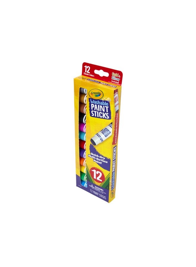 Crayola Quick Dry Paint Sticks (12ct), Washable Paint Set for Kids, Arts & Crafts Supplies, Multi-Surface, Assorted Colors, Kids Gifts - Image 4