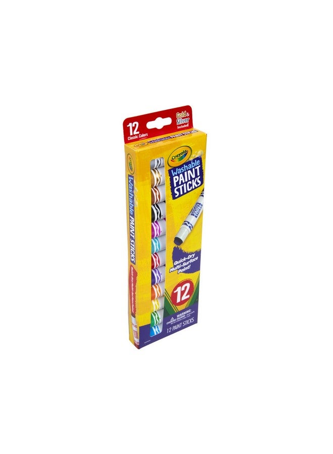 Crayola Quick Dry Paint Sticks (12ct), Washable Paint Set for Kids, Arts & Crafts Supplies, Multi-Surface, Assorted Colors, Kids Gifts - Image 3