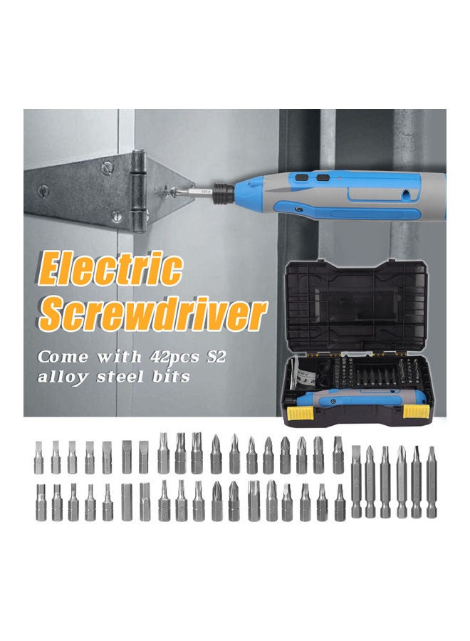 نيبمينينت طقم مفك براغي كهربائي لاسلكي متعدد الاستخدامات قابل للشحن مزود بمنفذ USB مع لقم مثقاب مكون من 42 قطعة الألوان - Image 4