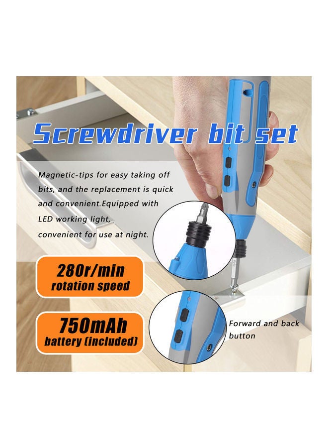 نيبمينينت طقم مفك براغي كهربائي لاسلكي متعدد الاستخدامات قابل للشحن مزود بمنفذ USB مع لقم مثقاب مكون من 42 قطعة الألوان - Image 5