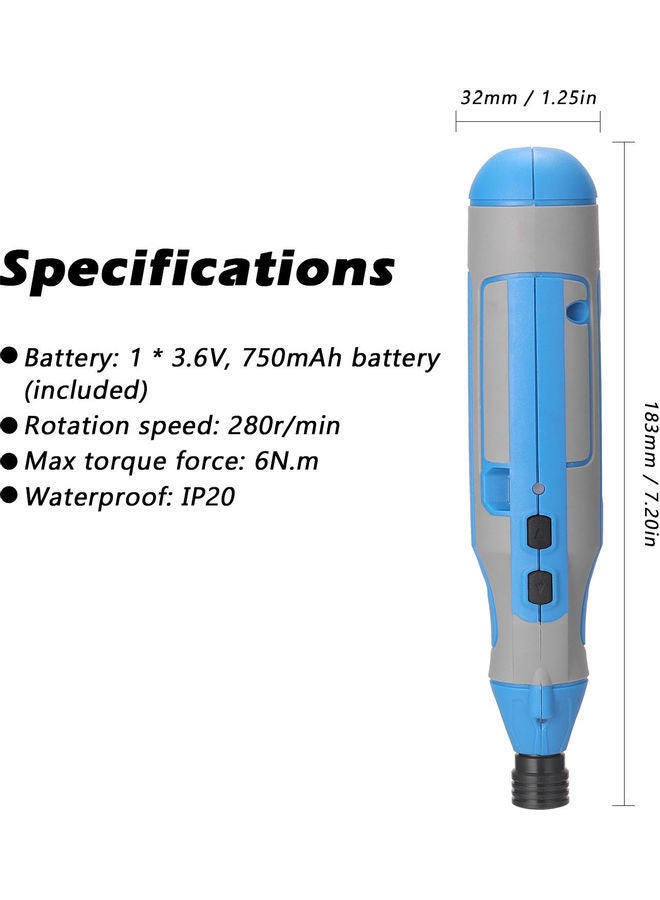 نيبمينينت طقم مفك براغي كهربائي لاسلكي متعدد الاستخدامات قابل للشحن مزود بمنفذ USB مع لقم مثقاب مكون من 42 قطعة الألوان - Image 2