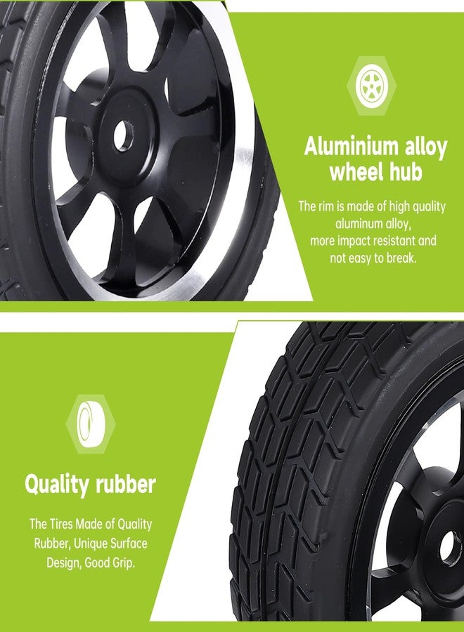 Hobbyfire Preglued 2.64" OD Aluminum Metal 12mm Hex Wheels and Tires Set for 1/10 On-Road Racing RC Touring Cars Drift, Compatible with Traxxas 4Tec 2.0/3.0, Tamiya TT01 TT02, HPI RS4, Redcat(Color D) - Image 3