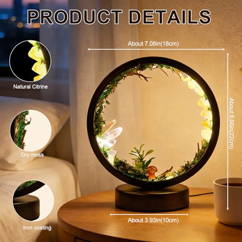 Runyangshi Forest Style Natural Citrine Night Light Healing Crystal USB Port 3 Colours Dimming Mode Lamp Suitable Night Lamp for Bedroom Home Decor Gift - Image 3