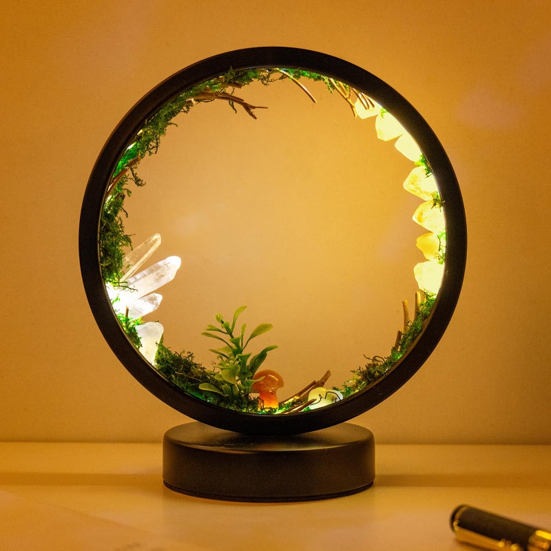 Runyangshi Forest Style Natural Citrine Night Light Healing Crystal USB Port 3 Colours Dimming Mode Lamp Suitable Night Lamp for Bedroom Home Decor Gift - Image 2