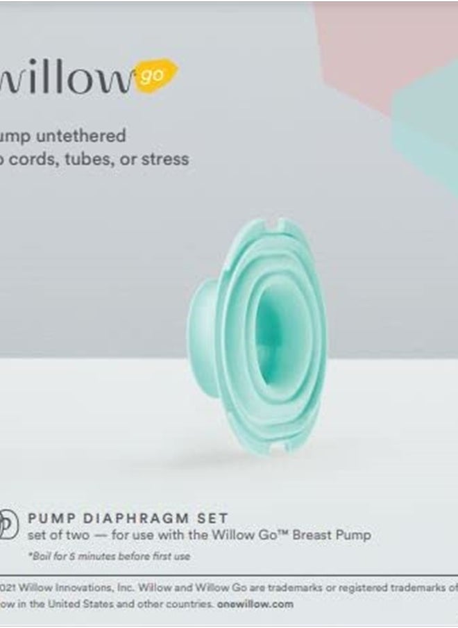 Willow - Go Breast Pump Diaphragm Set, 2 Ct, Pump Diaphragms for Spare Use or Replacement, Pair with Willow Go Wearable Breast Pump for Hands Free Pumping, BPA Free and Dishwasher Safe - Image 1