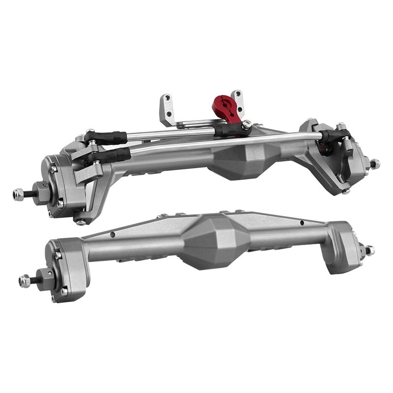 HYBDX RC 1/10 RC Crawler All Metal Front and Rear Portal Axle for Axial Capra 1.9 UTB Buggy F9 CNC Machined 7075 Aluminum Integrated (Grey) - Image 1