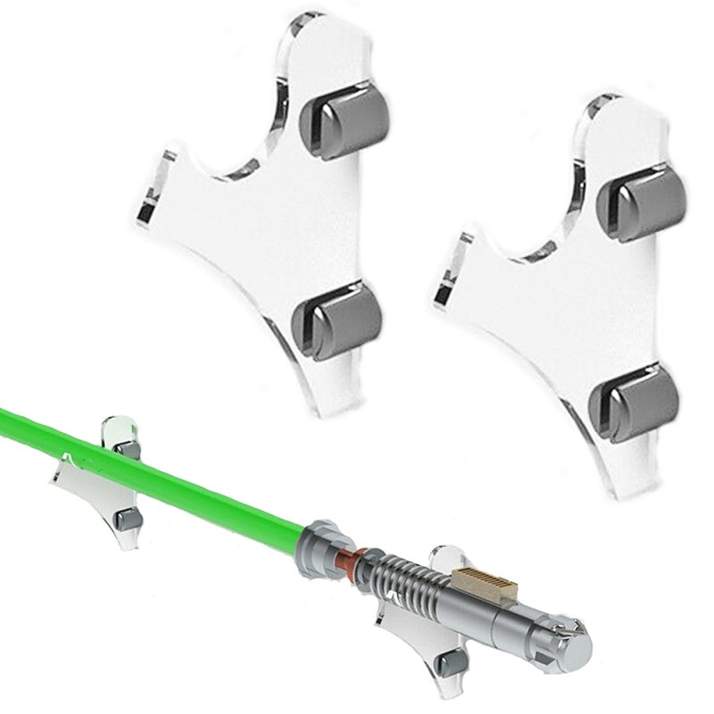 Light Saber Wall Mount: 5 Mm Transparent Acrylic - High Toughness Polished Edge Wall Holder for Light Saber Display & Storage - Image 2