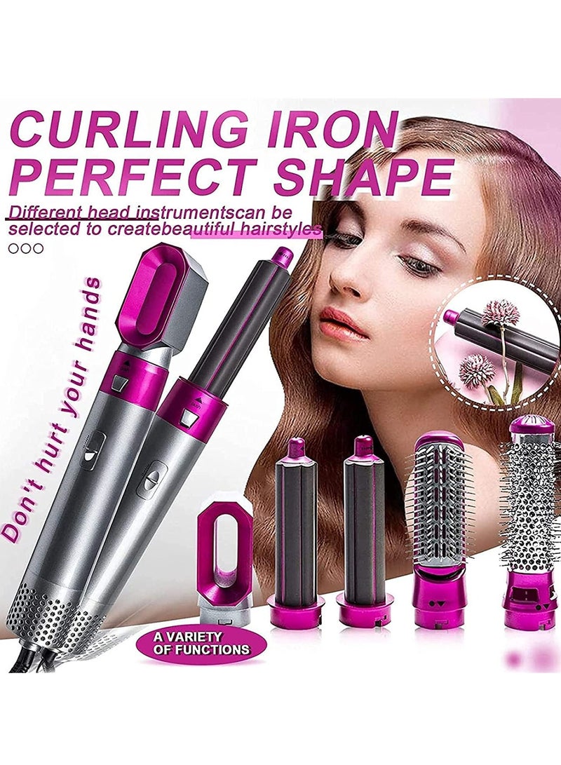 Negative ion Hair Dryer 5 in 1 hot air Styler Multi-Function Hair Dryer Brush Styler Curler Curling Iron Rotating Straight Hair Styling Tool - Image 2