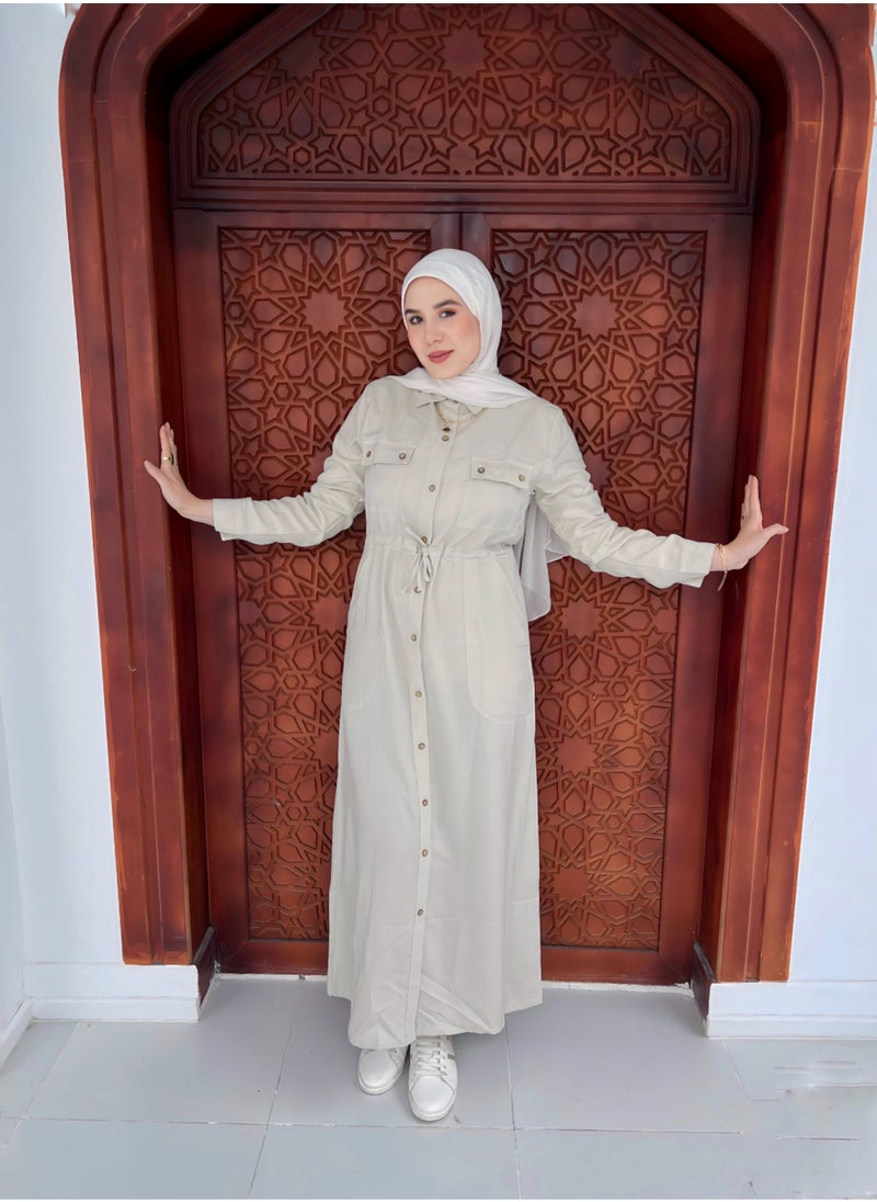 Puritopia - Beige Maxi shirt dress - Image 1