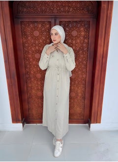 Beige Maxi shirt dress
