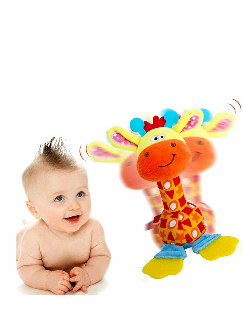 Excefore Baby Soft Rattles Shaker, Infant Developmental Hand Grip Baby Toys, Baby Sensory Learning Toys with Teether  - Image 1