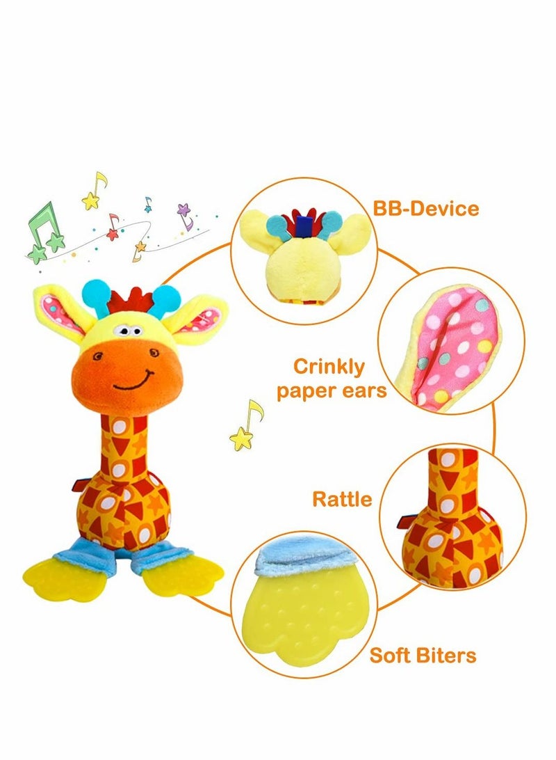 Excefore Baby Soft Rattles Shaker, Infant Developmental Hand Grip Baby Toys, Baby Sensory Learning Toys with Teether  - Image 3
