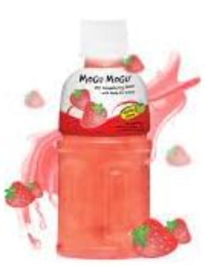موجو موجو مشروب Mogu Mogu بنكهة الفراولة – عبوة 3 × 320 مل | مشروب منعش بنكهة الفواكه مع قطع ناتا دي كوكو - Image 1