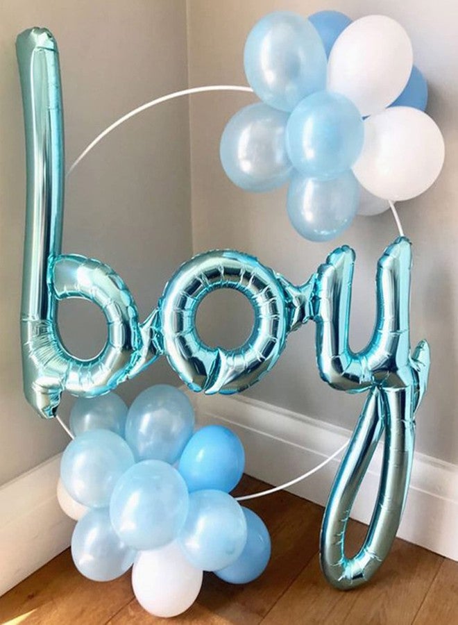 زيتوب بالون فويل أزرق فاتح من زيتوب مكتوب عليه "Boy" - بالون حروف قطعة واحدة مقاس 24 بوصة لحفلات استقبال المولود الجديد، والكشف عن جنس المولود، وإعلان الحمل، وحفلات أعياد الميلاد الأولى، والتعميد، وتزيين غرف الأطفال - Image 2