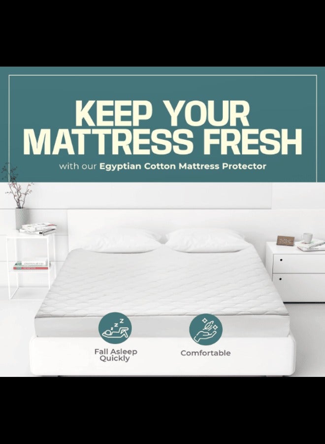 Premium 100% Polyester Comfort Bedding Quilted Waterproof Mattress Protector Extra Deep Mattress Cover Bed Pad Machine Washable Topper 100% Quilted Waterproof Mattress Protector comfort Bed - Image 3