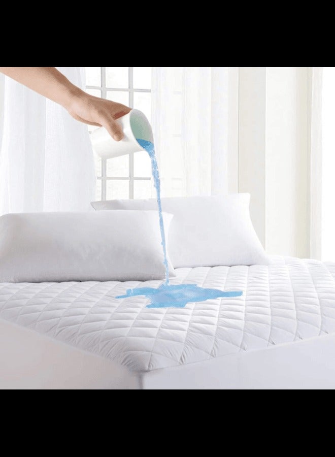 Premium 100% Polyester Comfort Bedding Quilted Waterproof Mattress Protector Extra Deep Mattress Cover Bed Pad Machine Washable Topper 100% Quilted Waterproof Mattress Protector comfort Bed - Image 1