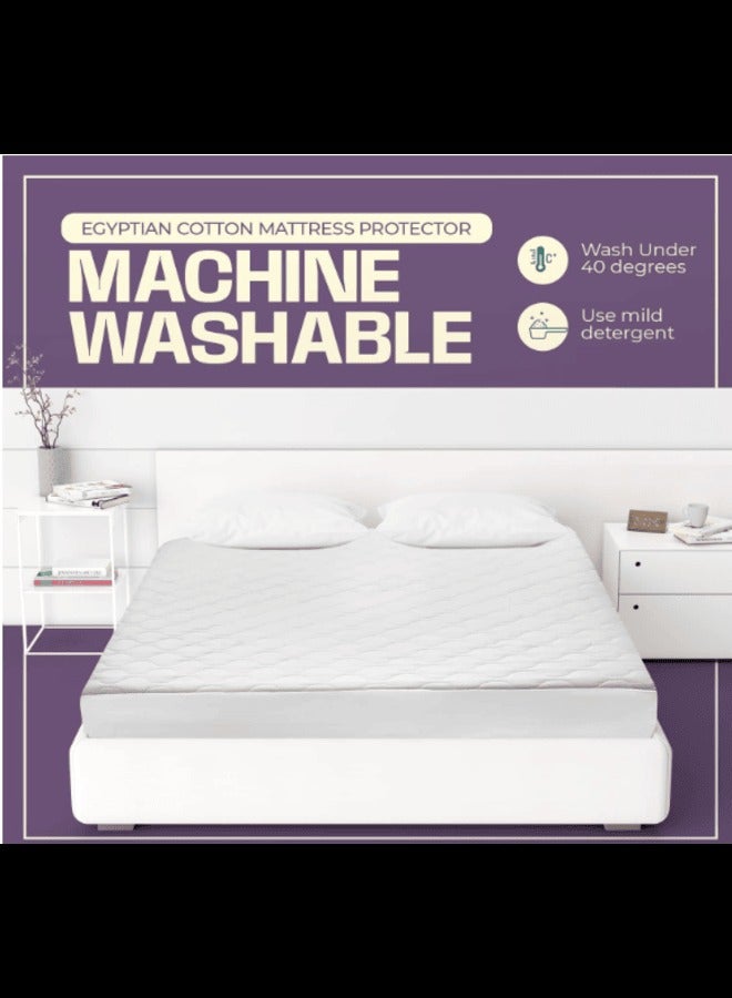 Premium 100% Polyester Comfort Bedding Quilted Waterproof Mattress Protector Extra Deep Mattress Cover Bed Pad Machine Washable Topper 100% Quilted Waterproof Mattress Protector comfort Bed - Image 2