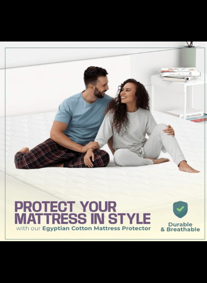 Premium 100% Polyester Comfort Bedding Quilted Waterproof Mattress Protector Extra Deep Mattress Cover Bed Pad Machine Washable Topper 100% Quilted Waterproof Mattress Protector comfort Bed - Image 4