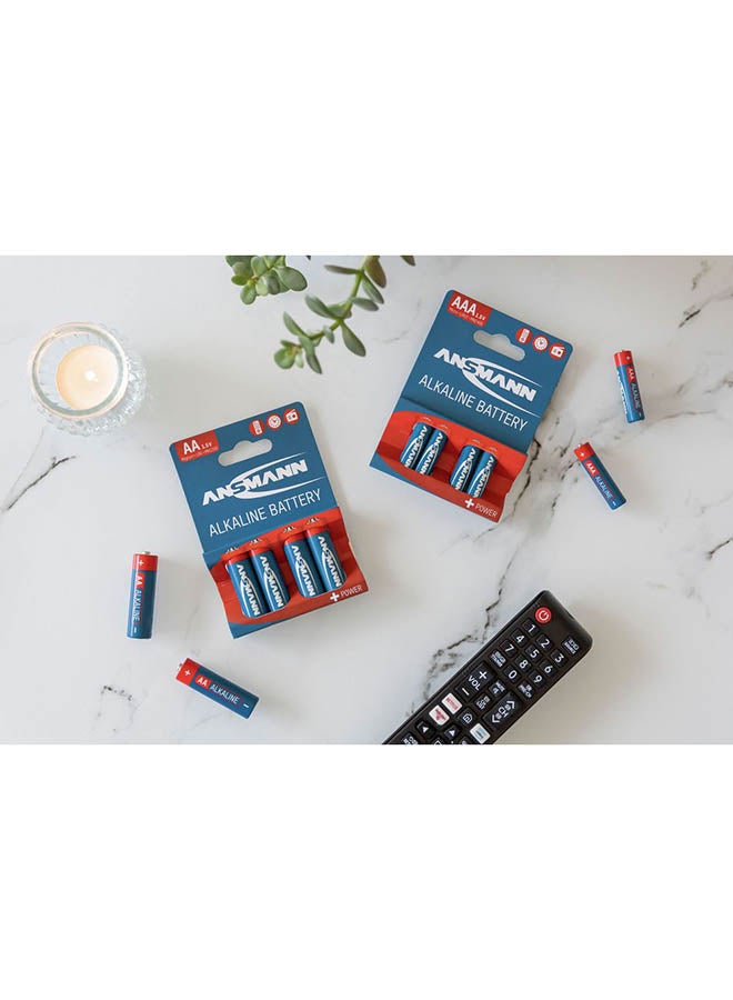 ANSMANN بطاريات قلوية حمراء 5015280، مينيون (AA)، Lr6، 8 قطع للاستخدام العام ساعة حائط عن بعد مصباح ضوء منزلي ألعاب مكتبية عبوة 5 سنوات مدة الصلاحية - Image 5
