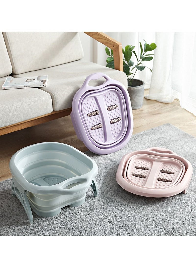 DubaiGallery Folding Foot Care Tub Portable Foot Wash Massage Bucket Travel Folding Bucket with 4 Massage Balls Bathing Feet in Winter -slip Handle Endurable Meterial - Image 2