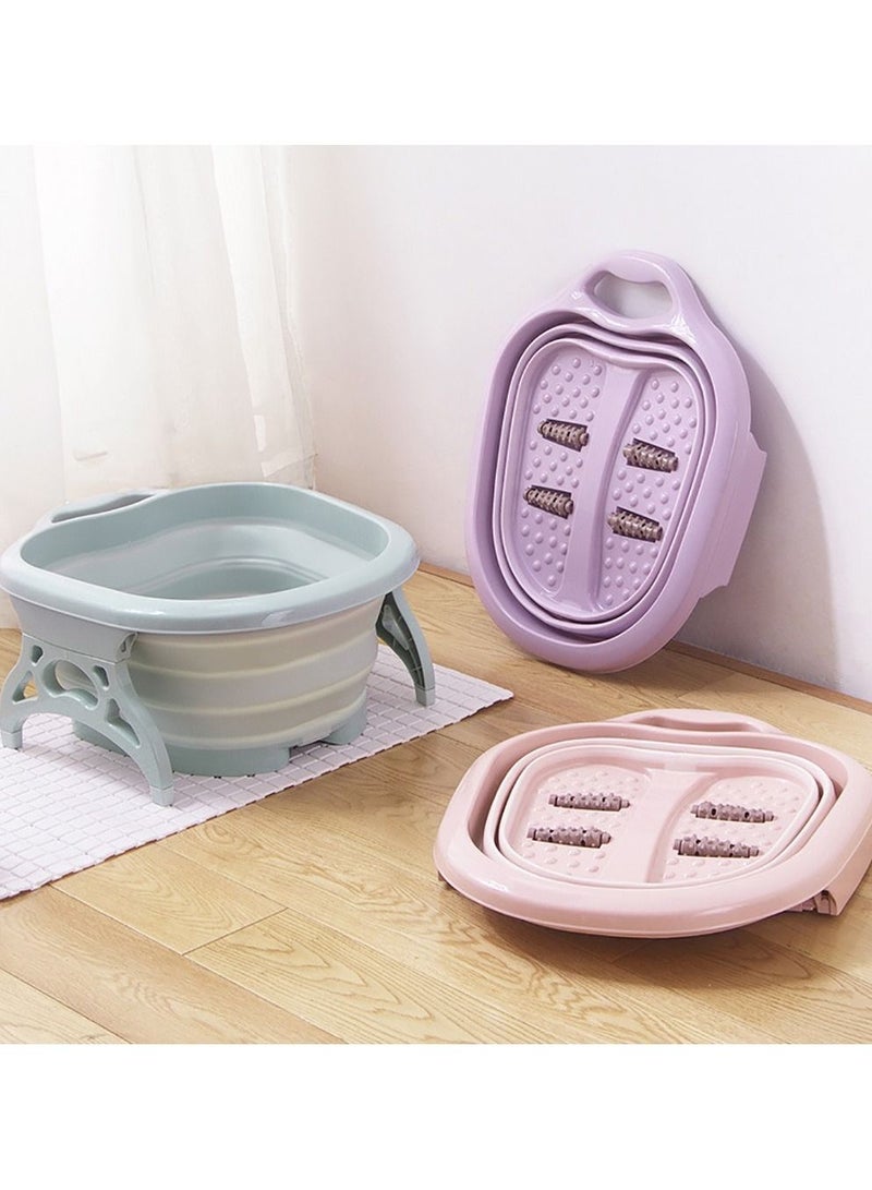 DubaiGallery Folding Foot Care Tub Portable Foot Wash Massage Bucket Travel Folding Bucket with 4 Massage Balls Bathing Feet in Winter -slip Handle Endurable Meterial - Image 4