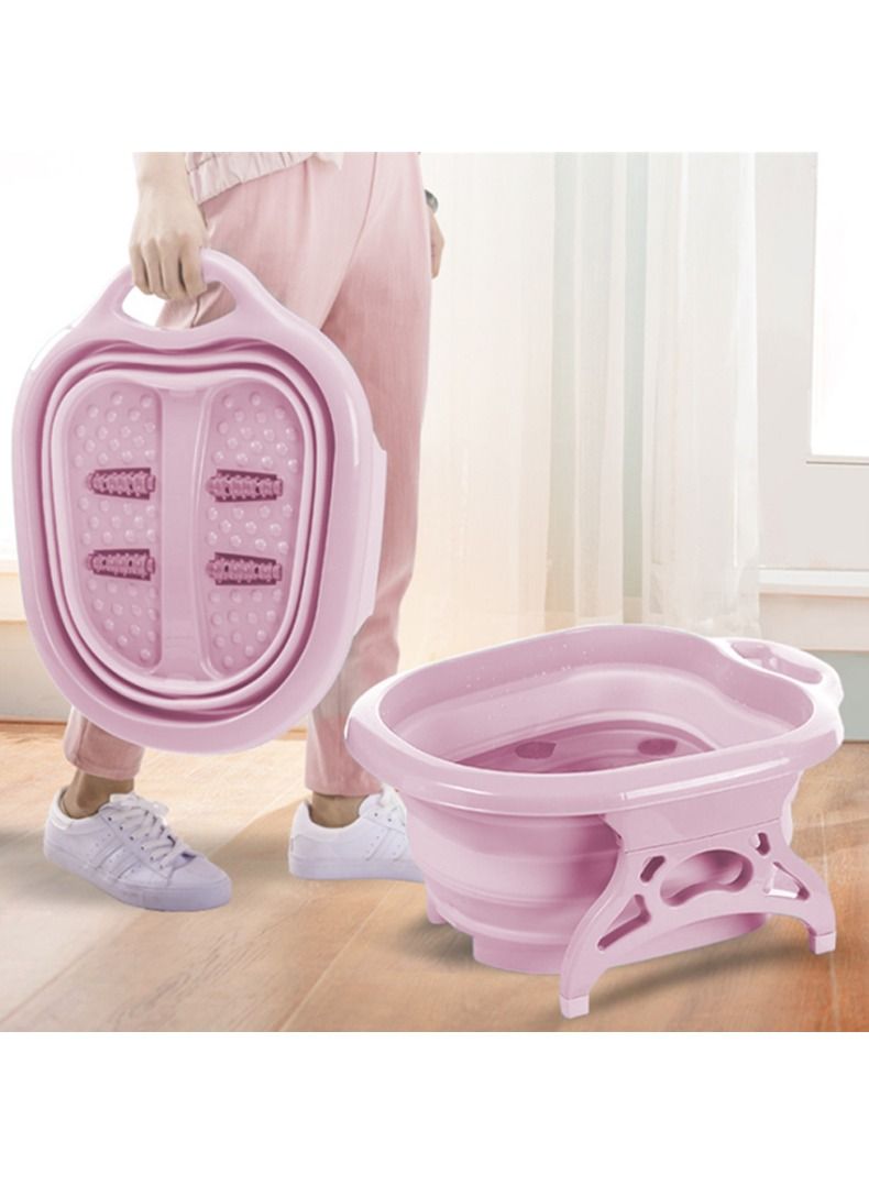 DubaiGallery Folding Foot Care Tub Portable Foot Wash Massage Bucket Travel Folding Bucket with 4 Massage Balls Bathing Feet in Winter -slip Handle Endurable Meterial - Image 5